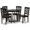 Baxton Studio Brava Modern and Contemporary Dark Brown Finished Wood 5-Piece Dining Set 179-11385-10898-Zoro - alternate 6